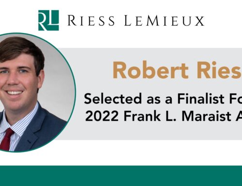 Robert Riess Selected as Finalist for the Frank L. Maraist Award