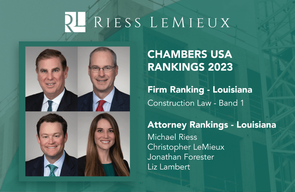 Riess LeMieux Construction Practice and Attorneys Ranked in Recent