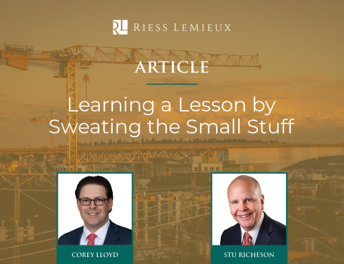 Corey Lloyd and Stu Richeson Author Article on Construction Contract Risk